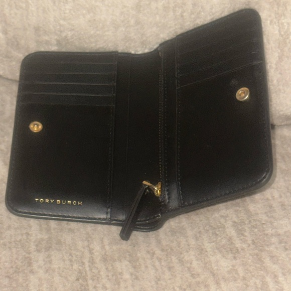 Tory Burch Black Leather Studded Wallet with Multicolor Accents - Picture 3 of 4